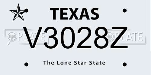 V3028Z Texas License Plate