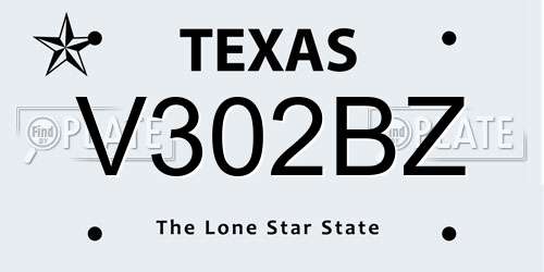V302BZ Texas License Plate