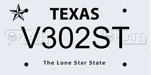 V302ST Texas License Plate