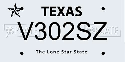 V302SZ Texas License Plate