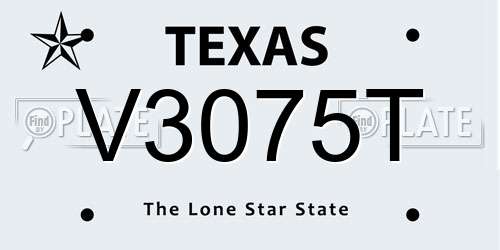 V3075T Texas License Plate