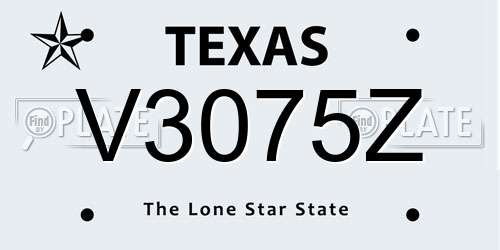 V3075Z Texas License Plate