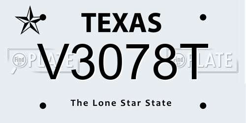 V3078T Texas License Plate