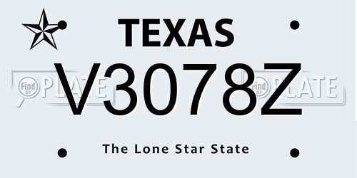 V3078Z Texas License Plate