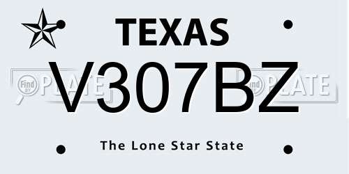 V307BZ Texas License Plate