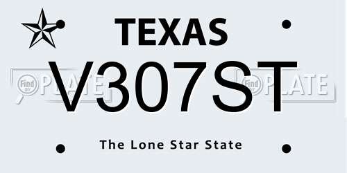 V307ST Texas License Plate