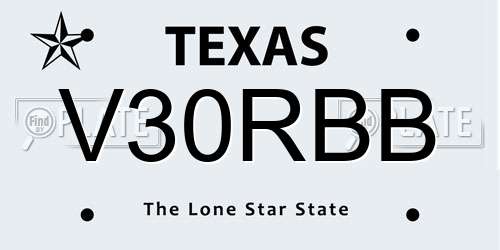 V30RBB Texas License Plate
