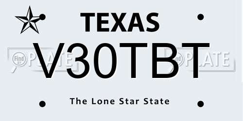 V30TBT Texas License Plate