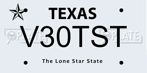 V30TST Texas License Plate
