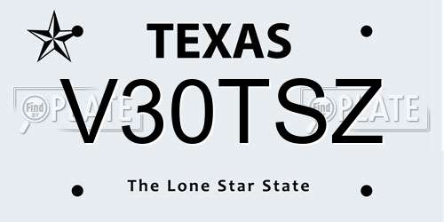 V30TSZ Texas License Plate