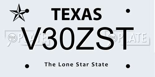 V30ZST Texas License Plate