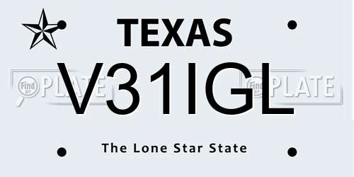 V31IGL Texas License Plate