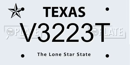 V3223T Texas License Plate