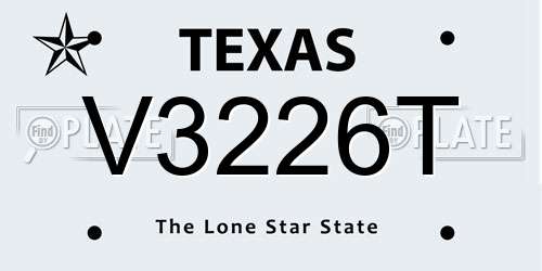 V3226T Texas License Plate
