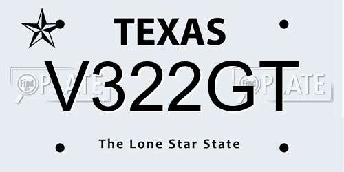 V322GT Texas License Plate