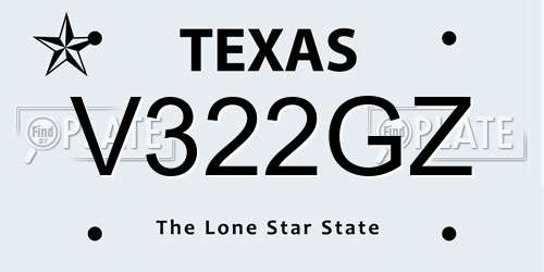 V322GZ Texas License Plate