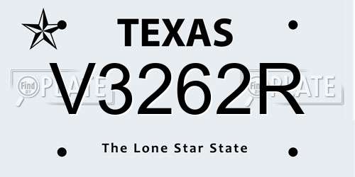 V3262R Texas License Plate