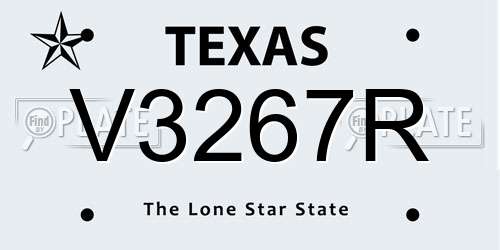 V3267R Texas License Plate