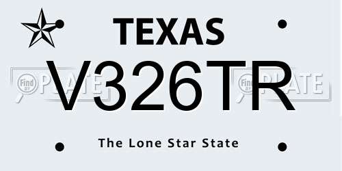 V326TR Texas License Plate