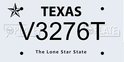 V3276T Texas License Plate