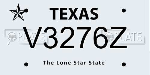 V3276Z Texas License Plate