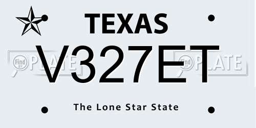 V327ET Texas License Plate
