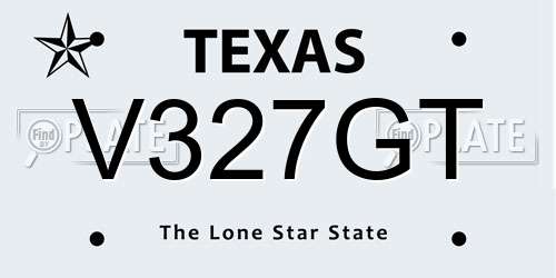 V327GT Texas License Plate