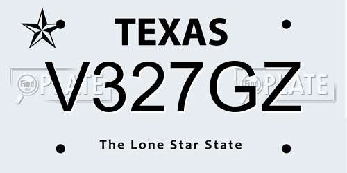 V327GZ Texas License Plate