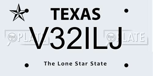 V32ILJ Texas License Plate