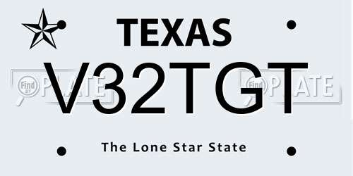 V32TGT Texas License Plate