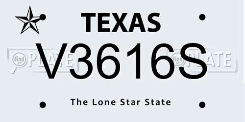 V3616S Texas License Plate