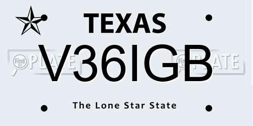V36IGB Texas License Plate