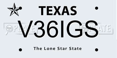 V36IGS Texas License Plate