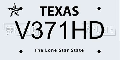 V371HD Texas License Plate