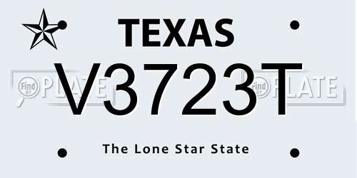 V3723T Texas License Plate