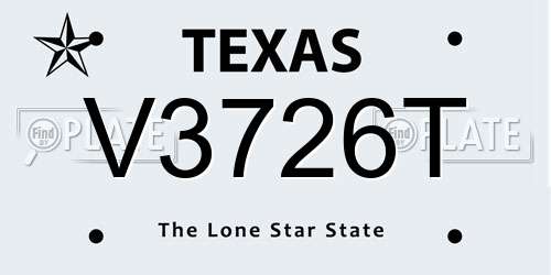 V3726T Texas License Plate