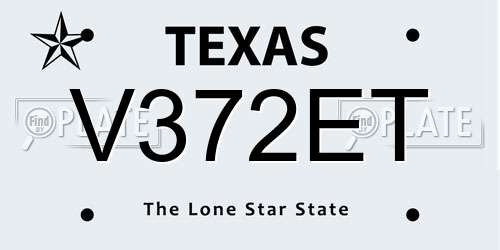 V372ET Texas License Plate