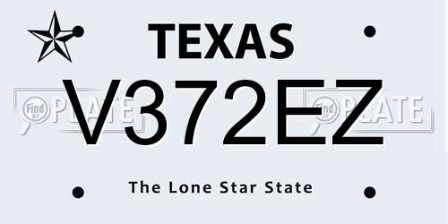V372EZ Texas License Plate