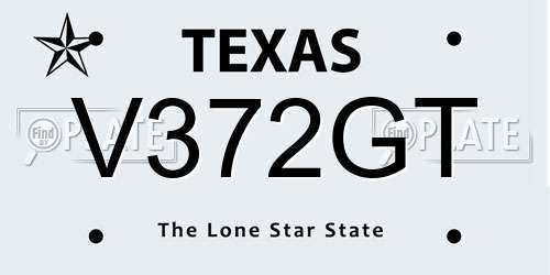 V372GT Texas License Plate