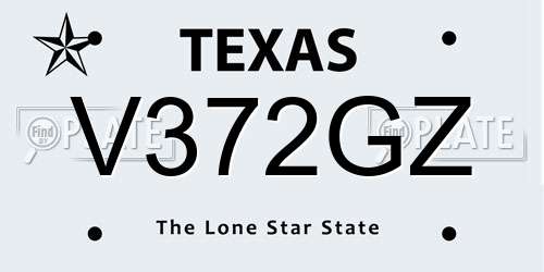 V372GZ Texas License Plate