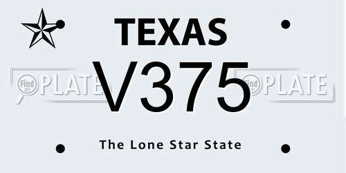 V375 Texas License Plate