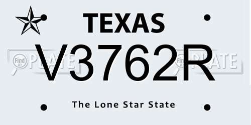 V3762R Texas License Plate