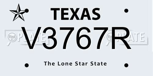V3767R Texas License Plate