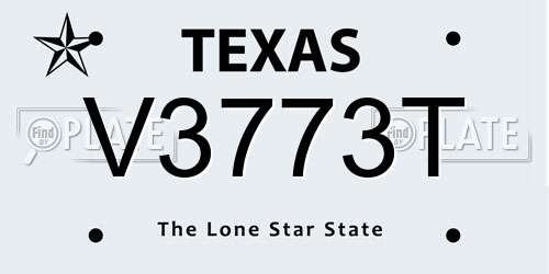 V3773T Texas License Plate