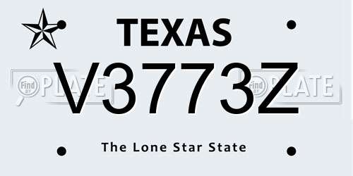 V3773Z Texas License Plate