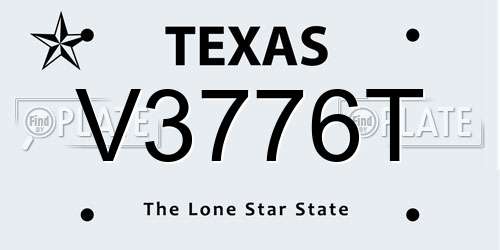 V3776T Texas License Plate
