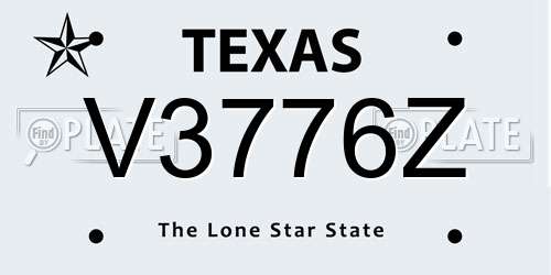 V3776Z Texas License Plate