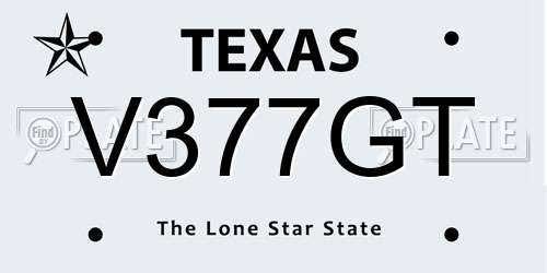 V377GT Texas License Plate