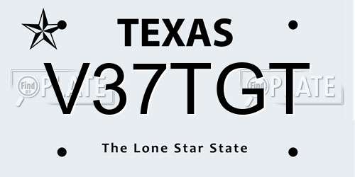 V37TGT Texas License Plate