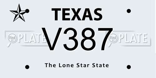 V387 Texas License Plate